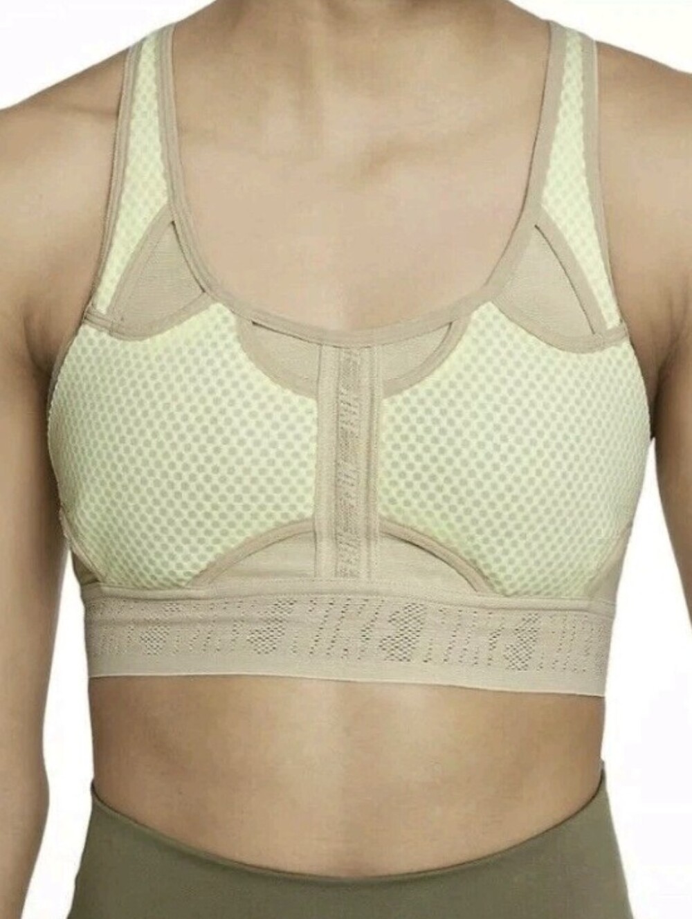 Nike Dri-Fit ADV Swoosh Medium Support Sports Bra Lime Ice/Rattan S
